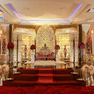 Cérémonie de réception de mariage Rajasthani, décor de scène, thème de mariage arabe, scène de réception de mariage Grand Rajasthani - Product Image 1