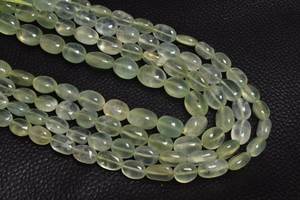 Pierre précieuse de Prehnite verte lisse 10mm perles ovales à facettes naturelles en vrac collier à faire soi-même fabrication de bijoux pierre - Product Image 3