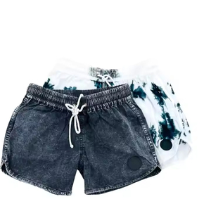 <b>Men's</b> <b>Vintage</b> Washed 100% Cotton Windproof Jogger <b>Shorts</b> Wholesale Custom Acid Wash Raw Edges French Terry Solid Pattern - Product Image 5
