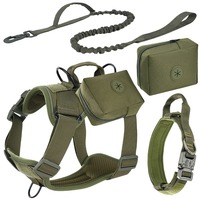 Harnais tactique pour chien d'assistance avec poignée de contrôle, sangles réglables, rembourrage en maille pour l'entraînement, la promenade et le travail des grandes races