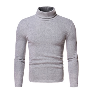 Long Sleeve Turtleneck T Shirt for <b>Men</b> Winter Warm Cotton <b>Turtle</b> <b>Neck</b> <b>Top</b> Slim Fitted Plain Bulk <b>Men</b> Hoodies & Sweatshirts - Product Image 3