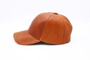 Casquette de Baseball classique en cuir véritable 100%, casquette et chapeau en cuir avec Logo personnalisé vierge pour hommes et femmes - Product Image 2
