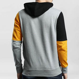 <b>Mens</b> Color Block Hoodie <b>Grey</b> Black Yellow Casual Streetwear Pullover Fashion Warm Long Sleeve Trendy <b>Sweatshirt</b> - Product Image 2
