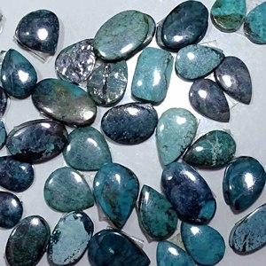 Par de piedras preciosas de turquesa tibetana natural para pendientes Par de gemas naturales para pendientes Gemas sueltas - Product Image 6