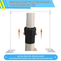 Kit de fond de scène en tissu et en tuyaux robustes, support de fond de scène, cadre de fond en alliage d'aluminium réglable pour mariage, événement, fête