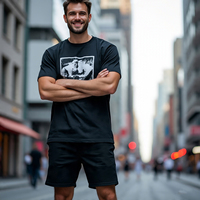 Ensemble de jogging pour hommes grande taille, shorts et t-shirts d'été, écologiques, séchage rapide, respirants
