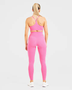 Dernier legging d'été personnalisé rose avec ceinture arrière en forme de V taille haute et vêtements de sport leggings de gym à la mode pour femmes - Product Image 2