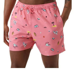 Pantalones Cortos Deportivos Casuales para Hombre, 100% Algodón, Cintura Alta, Transpirables, de Lona, Tinte Liso, Secado Rápido, Cierre con Cordón, Tejido de Punto - Product Image 2