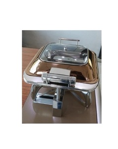 ELEGANT DESIGNS 2025 Diseño Vanguardista Art Deco, Recipiente para Calentar Comida de Acero Inoxidable Dorado y Oro Rosa para Catering, Duradero - Product Image 1