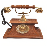 Téléphone vintage de haute qualité, modèle antique en bois, design Art Déco écologique, artisanat indien, décoration intérieure