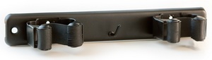 Portascopa doppio, nero, adesivo o con viti (Koppels E1007N) - Product Image 1