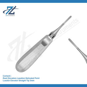 Ascenseur de racine 5mm pointe droite ascenseurs de racine ensemble de laxation Point délicat Instruments dentaires en acier inoxydable de haute qualité - Product Image 2