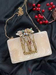 Bolso de mano de resina de alta calidad a la moda para niñas, regalo de boda, fiesta, embrague de mano con hermosa decoración, Color personalizado - Product Image 3