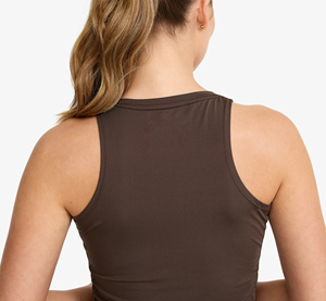 Camiseta sin mangas de entrenamiento de Chocolate para mujer, camiseta atlética elástica de 4 vías de secado rápido, ropa deportiva sin mangas que absorbe la humedad - Product Image 5