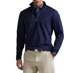 Sweat-shirt à col rond à manches longues pour homme, coupe classique premium, jersey extensible, fermeture éclair, hiver, léger, mélange de coton - Product Image 6