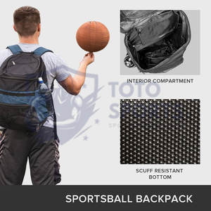 Sac de basket-ball en polyester respirant confortable avec logo personnalisé tendance professionnel de haute qualité de couleur noire - Product Image 3