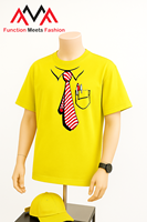 Short régulier 65% coton + 35% Spandex imprimé (imprimé graphique) devant décontracté/Streetwear/Beachwear jaune T-shirt pour homme