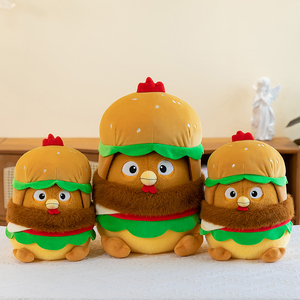 Baqueta Original Animal de peluche Tela de felpa súper suave Relleno de PP para ocasiones de cumpleaños Material de algodón Hamburguesa - Product Image 3