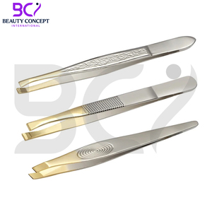 Pinzas de 3 piezas, herramientas de belleza de productos de acero inoxidable, pinzas para cejas con revestimiento antideslizante, para pelos encarnados de cejas - Product Image 6