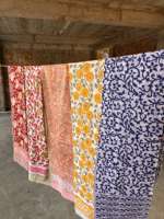 Sarung Katun Warna-warni, Selendang Pantai Bohemian, Sarung Cetak Blok Tangan, Selendang Katun Musim Panas, Penutup Badan Gaya Hippie