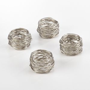 Elegant decorative metal napkin ring set for dining <b>table</b> decoration with timeless design perfect for any occasion - Product Image 2
