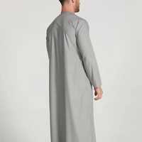 Qamis/Jubba arabe décontracté pour homme de qualité supérieure, nouveau design élégant et vintage, brodé, col montant, longueur cheville, pour l'Aïd