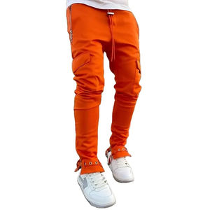 Pantalon de jogging en éponge de coupe régulière Performance Active avec logo personnalisé Pantalon de survêtement respirant pour homme avec poches zippées et cordon de serrage pour entraînement - Product Image 1