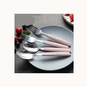 ชุดเครื่องใช้บนโต๊ะอาหารด้ามกระดูกสีชมพูแบนหนาเครื่องใช้บนโต๊ะอาหาร - Product Image 1