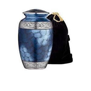 Urna de cremación de Metal esmaltado brillante, color rosa y blanco, para cenizas humanos y suministros funerarios - Product Image 2