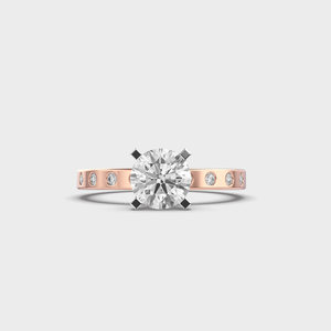 Bague de fiançailles solitaire élégante et romantique en or massif 14 carats, diamant cultivé en laboratoire pour les mariages, les anniversaires et les fêtes. - Product Image 6