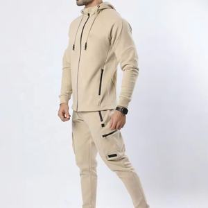 Conjunto Deportivo Personalizado de Felpa Ajustada, 100% Algodón, con Cremallera Completa, Chándal Unisex para Hombre, Conjunto Deportivo de Dos Piezas - Product Image 1