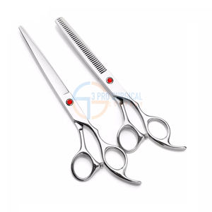 Juego de tijeras para el cuidado de mascotas de alta calidad de 3 piezas, tijeras de corte de pelo de acero inoxidable con asas de acero, cuchillas rectas afiladas - Product Image 6