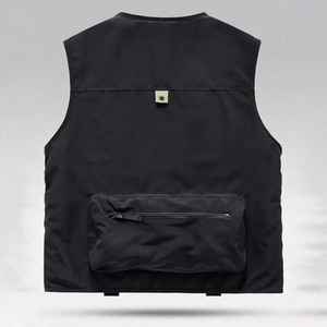 2025 Chaleco de trabajo de seguridad de alta visibilidad bolsillo reflectante negro ropa exterior informal con botón decoración logotipo personalizable - Product Image 3