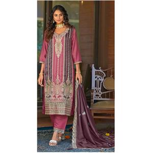 Costume Salwar Kameez de styles pakistanais avec Vichitra lourd avec broderie Codding Sequence Work - Product Image 1
