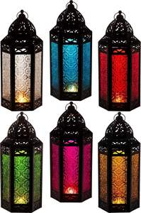 โคมไฟโลหะแบบดั้งเดิมสำหรับรอมฎอน ดีไซน์โมร็อกโก โครงสร้างทนทาน สำหรับตกแต่งภายในบ้านในช่วงเทศกาลอีด สร้างบรรยากาศรื่นเริง ใช้ตกแต่งได้ทุกวัน - Product Image 6