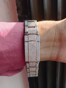 Montre de luxe pour homme arc-en-ciel entièrement glacée avec chiffres multicolores et diamants de marque premium - Product Image 5