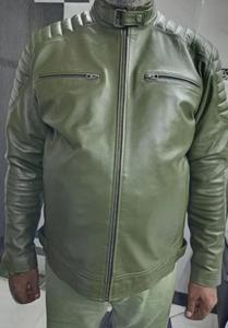 Men's High Street Style Stand-Up <b>Collar</b> Leather <b>Jacket</b> Zipper Closure Winter Motorcycle Coat Plain Dyed Letter Pattern <b>Jacket</b> - Product Image 3