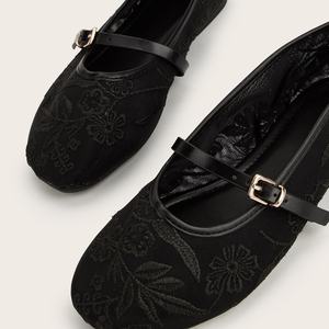 Zapatos Planos de Lona con Estampado de Bosque de Bambú, Mocasines Casuales Verdes Naturales, Transpirables, de Lino, para Mujer, Estilo Tradicional - Product Image 2