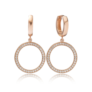 Dainty <b>Hoop</b> Design White Stone Dangle <b>Earrings</b> Turkish Woman Jewellery Handmade Wholesale 925 Sterling <b>Silver</b> Jewelry - Product Image 1