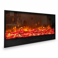 Cheminée électrique américaine encastrée avec flamme simulée, meuble décoratif, chauffage intégré, personnalisable 0.8