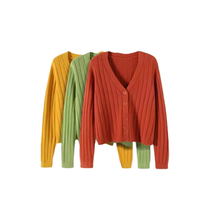 Pull en cachemire de haute qualité à col en V pour femmes, veste en tricot décontractée, respirant, séchage rapide, vêtements d'hiver, OEM personnalisé, manches longues - Product Image 2