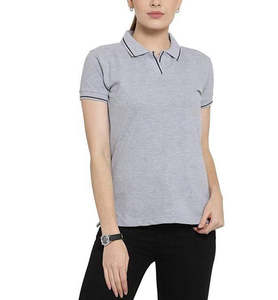 Haute qualité respirant maille plaine à manches courtes col en V séchage rapide Tennis Golf polos personnalisé polo pour les femmes - Product Image 1
