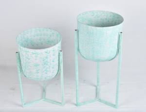 กระถางต้นไม้เคลือบสีน้ำเงินสดใส น้ำหนักเบา ทนทาน เป็นมิตรกับสิ่งแวดล้อม ขายส่งจำนวนมาก ทันสมัย เหมาะสำหรับใช้ในบ้าน โรงแรม สวน หรือวางบนพื้น - Product Image 3