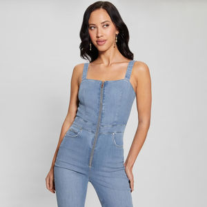 Newest Edition Knitted Cotton Made Women's Denim <b>Romper</b> Machine Sewn Brand New Popular Demands Jeans Jumpsuits <b>Ladies</b> - Product Image 5