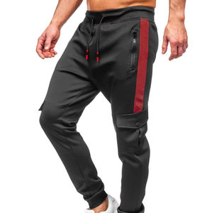 Pantalones Cargo informales para hombre deportivos personalizados al por mayor pantalones de secado rápido 100% algodón de cintura media pantalones lisos con cordón con logotipo personalizado - Product Image 4