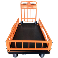 Heavy Duty Personalizable 500kg 300kg Capacidad Carro eléctrico Carro de mano Plataforma de acero de cuatro ruedas Construcción de uso industrial