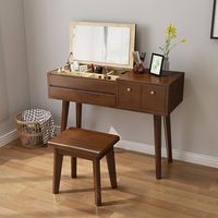 Ensemble de coiffeuse avec miroir, coiffeuse de maquillage moderne avec tiroirs et étagères