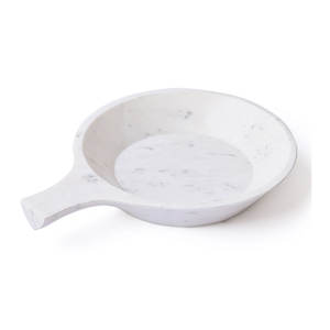 Obtenez la meilleure offre sur le plateau de service en marbre blanc avec poignée Plateau en pierre fait main exceptionnel pour la cuisine à la maison et l'utilisation décorative - Product Image 1