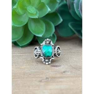 Anillo Genevieve Francisco Kingman con Turquesa y Plata de Ley, Talla 6, para Uso Diario - Product Image 1