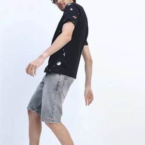 เสื้อยืดคอกลมสำหรับผู้ชายสไตล์ใหม่เสื้อยืดคอกลมผ้าคอตตอนดีไซน์ตามสั่งสำหรับฤดูร้อน - Product Image 5